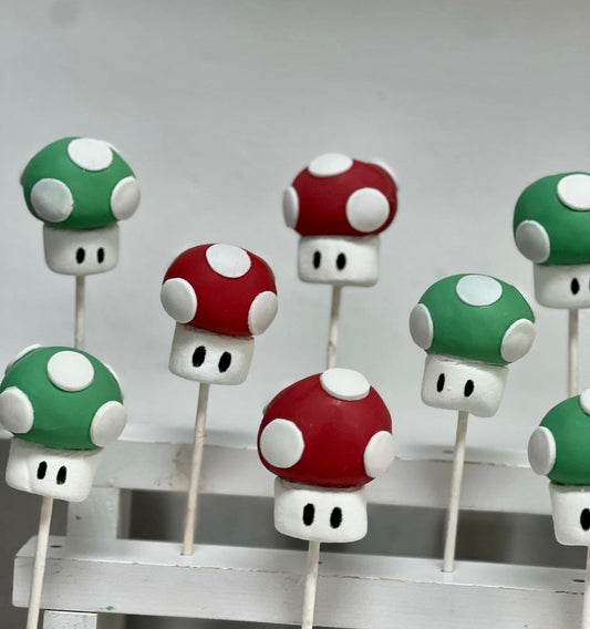 Mario Mushroom Cakepops (Quantity of 12)